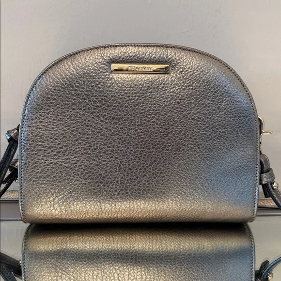 🆕 BRAHMIN Leah Anthracite Moonlit Crossbody Bag Genuine Leather - Picture 2 of 16